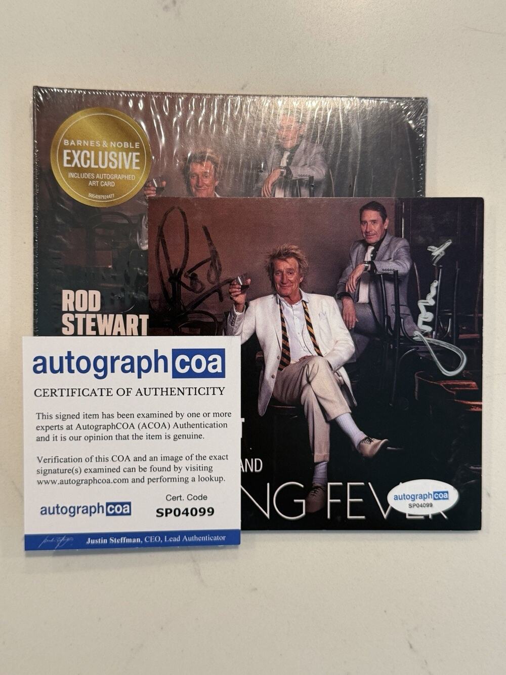 Rod Stewart & Jools Holland Double Signed COA ACOA Swing Fever CD AUTOGRAPH #8